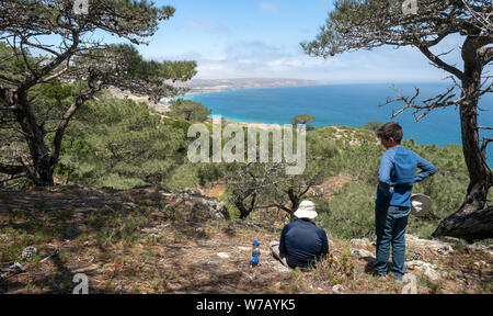 Torry Pines hike, near Ranch at Bechers Bay Pier on a sunny spring day ...