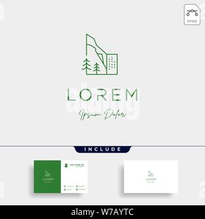 mountain city logo design vector Stock Vector