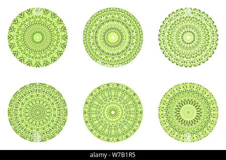 Round stone ornament mandala set - geometrical abstract vector designs from geometric shapes Stock Vector