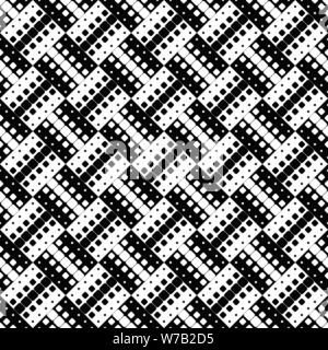 Black and white abstract seamless square pattern background - monochrome vector graphic design from squares