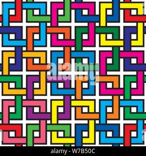 Colorful Interlaced Squares Seamless Pattern Stock Vector