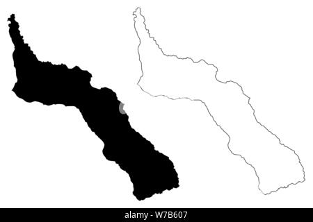 Mount Athos Region (Greece, Hellenic Republic, Hellas) map vector illustration, scribble sketch Mount Athos Autonomous state map Stock Vector