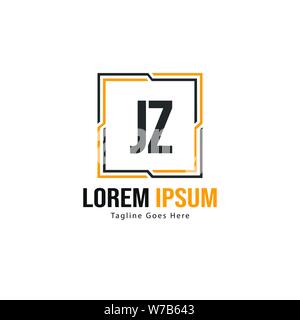 Initial JZ logo template with modern frame. Minimalist JZ letter logo vector illustration design Stock Vector