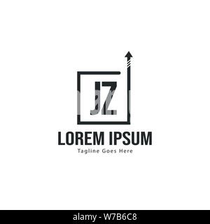 Initial JZ logo template with modern frame. Minimalist JZ letter logo vector illustration design Stock Vector