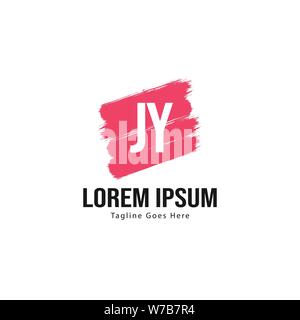 Initial JY logo template with modern frame. Minimalist JY letter logo vector illustration design Stock Vector