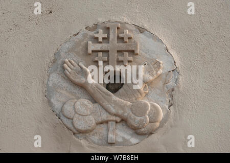 The Jerusalem Cross or Crusaders’ Cross with four equal arms and four ...