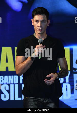 Croatian pianist Maksim Mrvica performs during a launch event for '2018 Maksim & his band phantasy of the silk road' in Beijing, China, 24 October 201 Stock Photo