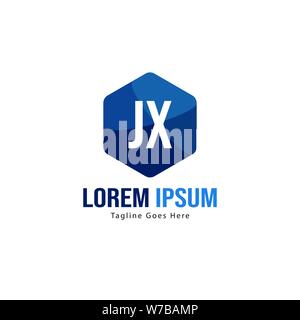 Initial JX logo template with modern frame. Minimalist JX letter logo vector illustration design Stock Vector