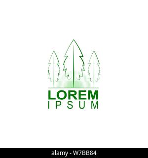 Classic vintage tree Logo with halftone Background for Farm & Outdoor Logo Stock Vector