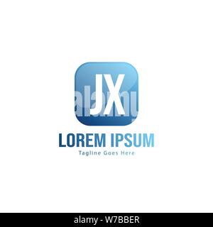 Initial JX logo template with modern frame. Minimalist JX letter logo vector illustration design Stock Vector