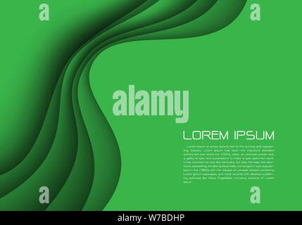 Abstract green curve overlap with blank space for text place design modern futuristic background vector illustration. Stock Vector