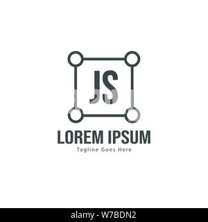 Initial JS logo template with modern frame. Minimalist JS letter logo vector illustration design Stock Vector