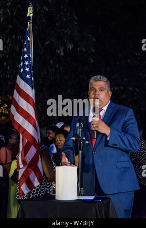 New York, USA. 5th Aug, 2019. Brooklyn District Attorney Eric Gonzalez - New Yorkers Against Gun Violence, Youth Against Guns, Gays Against Guns, Borough President Eric L. Credit: ZUMA Press, Inc./Alamy Live News Stock Photo