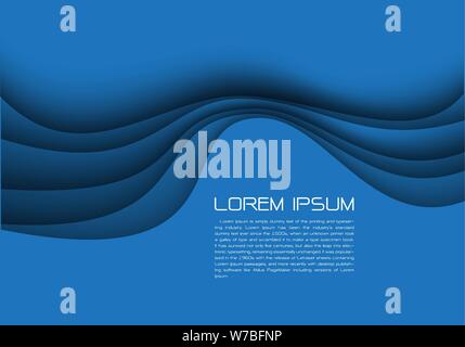 Abstract blue curve overlap with blank space for text place design modern futuristic background vector illustration. Stock Vector