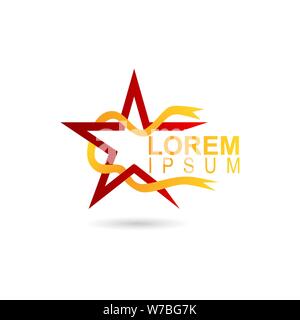 Star Logo Emblem on White Isolated Background Stock Vector