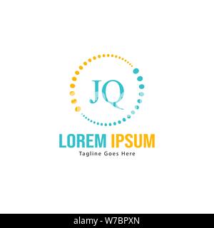 Initial JQ logo template with modern frame. Minimalist JQ letter logo vector illustration design Stock Vector