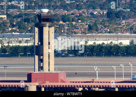 Air Traffic Control Tower at McCarran International Airport in Las Vegas. Stock Photo