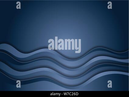 Blue corporate minimal concept waves abstract background. Vector design Stock Vector