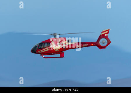 Papillon Grand Canyon Helicopters Eurocopter EC-130 helicopter departing McCarran International Airport Las Vegas on a sightseeing flight for tourists Stock Photo