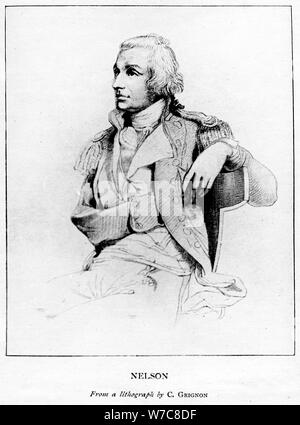 Horatio Nelson, 1st Viscount Nelson, English naval commander, 19th century. Artist: C Grignon Stock Photo