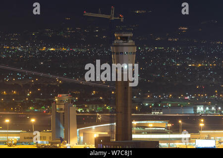 Air Traffic Control Tower at McCarran International Airport in Las Vegas. Stock Photo