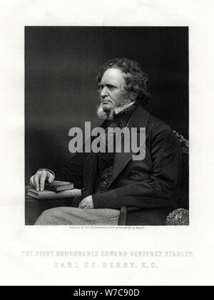 Edward Geoffrey Smith-Stanley, 14th Earl of Derby, British statesman, c1850-1899.Artist: W Holl Stock Photo