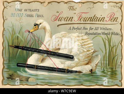 Swan Fountain Pen, 19th century. Artist: Unknown Stock Photo