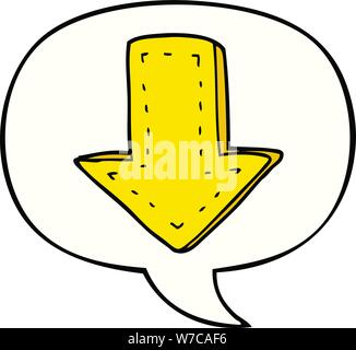 cartoon pointing arrow with speech bubble Stock Vector