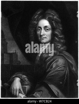 Christopher Wren, English architect, mathematician and physicist, 1833. Artist: Unknown Stock Photo
