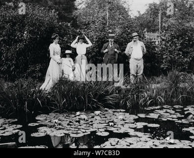 Germaine Hoschedé, Lili Butler, Mme Joseph Durand-Ruel, Georges Durand-Ruel and Claude Monet at the Stock Photo
