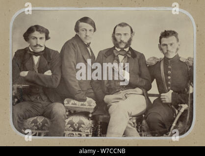 The Brothers Tolstoy: Sergei Tolstoy, Nikolai Tolstoy, Dmitri Tolstoy and Leo Tolstoy. Stock Photo