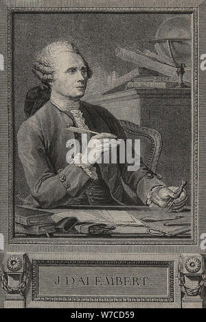 Portrait of Jean le Rond D'Alembert (1717-1783). Stock Photo