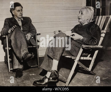 Ilya Ehrenburg and Albert Einstein at Princeton. Stock Photo