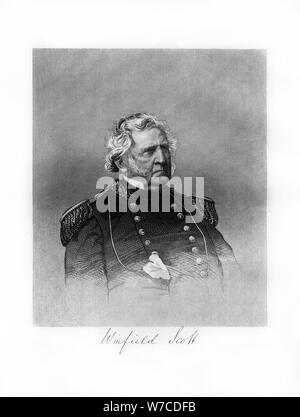 Winfield Scott, United States Army general, diplomat, and presidential candidate, (1872). Artist: Unknown Stock Photo