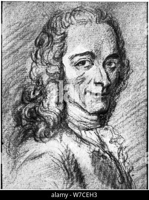Voltaire, French Enlightenment writer, essayist, deist and philosopher, 18th century. Artist: Unknown Stock Photo