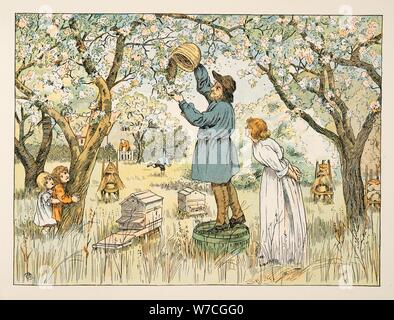 The Bee Farmer,  from Four and Twenty Toilers, pub. 1900 (colour lithograph) Stock Photo