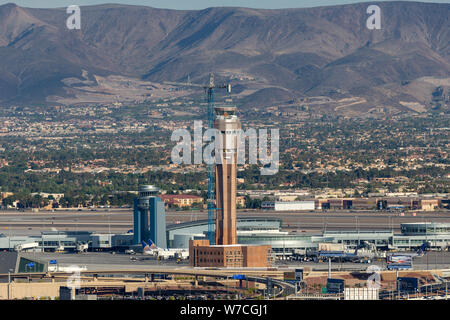 Air Traffic Control Tower at McCarran International Airport in Las Vegas. Stock Photo