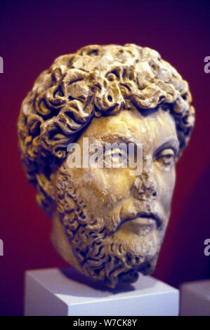 Hadrian (76-138), Roman marble bust. Artist: Unknown Stock Photo