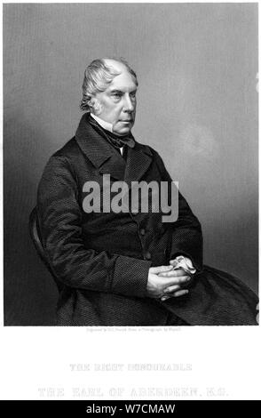 George Gordon, 4th Earl of Aberdeen (1784-1860), Scottish statesman, c1860. Creator: Daniel John Pound. Stock Photo