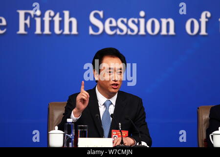 Xu Jiayin (Hui Ka Yan), Chairman of Evergrande Group, attends a press ...