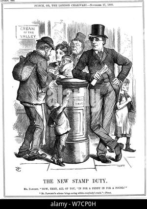 'The New Stamp Duty', 1880. Artist: John Tenniel Stock Photo