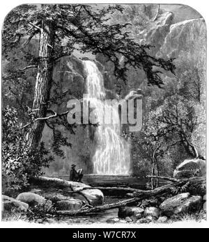Waterfall in the Yosemite Valley, California, USA, c1875. Artist: Unknown Stock Photo