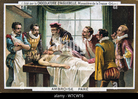 Ambroise Pare, 16th-century French military surgeon, (19th century). Artist: Unknown Stock Photo