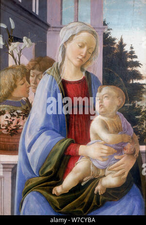 'The Virgin and Child with Two Angels', 1472-1475. Artist: Filippino Lippi Stock Photo