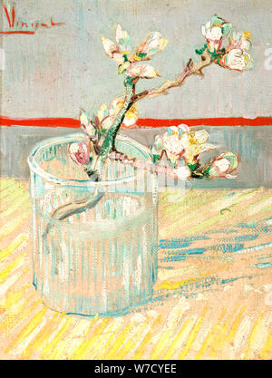 'Sprig of Flowering Almond Blossom in a Glass', 1888.  Artist: Vincent van Gogh Stock Photo
