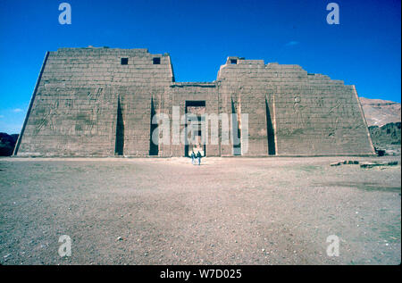 Mortuary Temple of Rameses III at Medinat Habu, Luxor, Egypt, 20th Dynasty, c12th century BC. Artist: Unknown Stock Photo