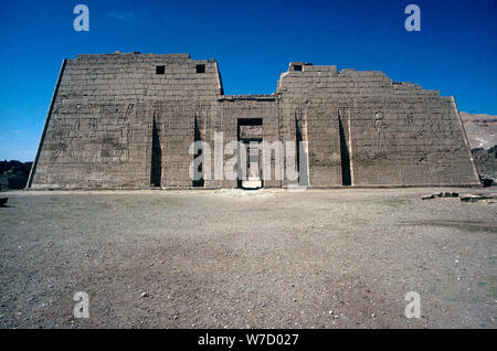 Mortuary Temple of Rameses III at Medinat Habu, Luxor, Egypt, 20th Dynasty, c12 century BC. Artist: Unknown Stock Photo