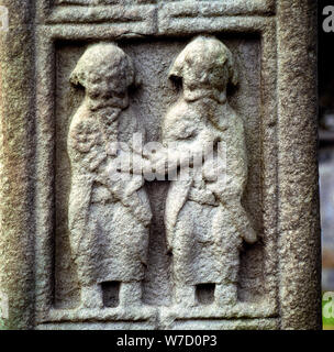 Two Celtic warrior chiefs, Clonmacnoise, Ireland. Artist: Unknown Stock Photo