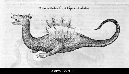 Dragon, 1678. Artist: Athanasius Kircher Stock Photo