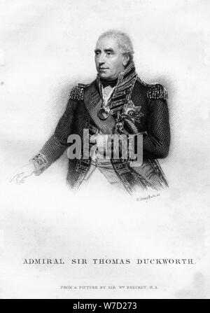 Sir John Thomas Duckworth (1747-1817), British naval officer, 1837.Artist: W Greatbatch Stock Photo